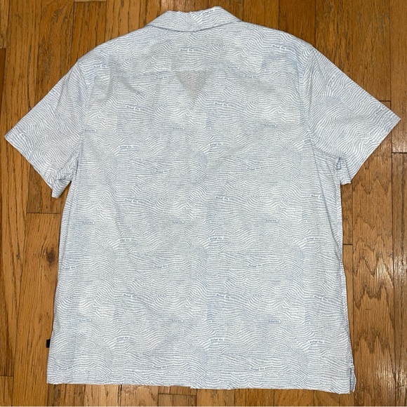 Michael Kors Men's Printed Stretch Cotton Button Down Shirt White Blue XL NEW - Picture 7 of 7